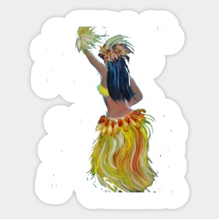 Hula Grass Skirt Sticker